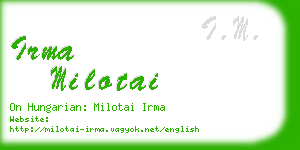 irma milotai business card